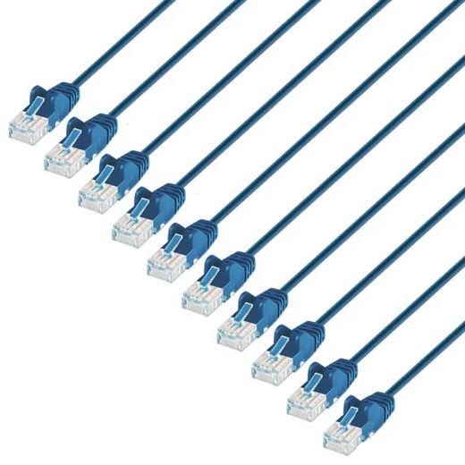Cat6 slim patch cables, 5 ft (10-pack)